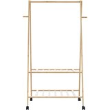  Stalak za odjeću s policama i kotačima 96x45,5x155,5 cm bambusa | shoptok.hr