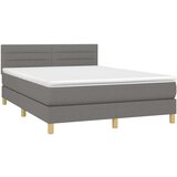  Box spring postelja z vzmetnico LED temno siva 140x200 cm blago, (20789314) | Shoptok.si