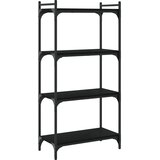  Regal za knjige s 4 razine crni 60x30x120 cm konstruirano drvo | Eponuda.com