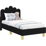  Okvir kreveta za malu djecu s naslonom Crna 70 x 140 cm Tkanina | shoptok.hr