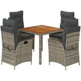  5-dijelni vrtni blagovaonski set sivi od poliratana Siva 90 cm table length | shoptok.hr