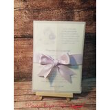  Vabilo za krst z angelčkom, pavs papirjem in pentljico roza REK55 | Shoptok.si