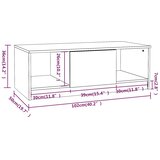  Stolić za kavu bijeli 102 x 50 x 36 cm od konstruiranog drva | shoptok.hr