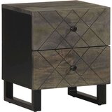 vidaXL Nočna omarica črna 40x33x46 cm trden mangov les | Shoptok.si