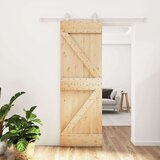  Drsna vrata s kompletom vodil 70x210 cm trdna borovina, (20999142) | Shoptok.si