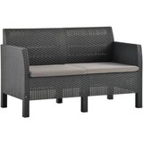 Maison Chic Vrtni kavč - Zunanji kavč dvosed z blazinami antraciten PP ratan, (22041744) | Shoptok.si