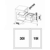 Blanco sorter odpadkov Flexon II 60/2, 49 l (521471) Cene