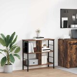 vidaXL Knjižna polica Dimljeni oreh 82 x 32 x 79 cm Konstruiran les | Shoptok.si