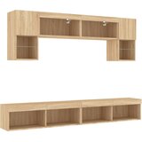  6-dijelni zidni TV elementi s LED svjetlima boja hrasta drveni | shoptok.hr