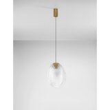 Nova Luce Medeninasta jeklena LED viseča svetilka s steklenim senčilom Shelina – | Shoptok.si