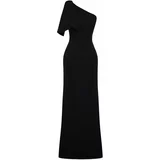 Trendyol Black Plain Fitted Woven Evening Dress & Prom Dress
