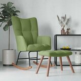  Stolica za ljuljanje s osloncem za noge svjetlozelena baršun | shoptok.hr