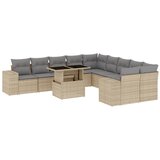 Maison Chic Seti vrtnega pohištva - Vrtna garnitura - Vrtni pohištvo set 11-delna z blazinami bež poli ratan, (21819067) | Shoptok.si