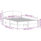 Okvir kreveta bez madraca voštano smeđi 140x190 cm od borovine | shoptok.hr