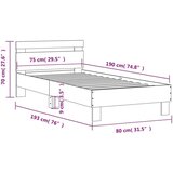  Okvir za krevet s uzglavljem bijeli 75x190 cm konstruirano drvo | shoptok.hr