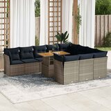 vidaXL 11-dijelni set vrtnih sofa od poliratana s jastucima sivi | shoptok.hr
