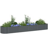 vidaXL Visoka greda 400x80x44 cm pocinkano jeklo siva | Shoptok.si