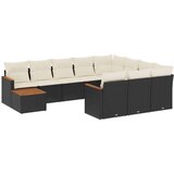 vidaXL 11-dijelni set vrtnih sofa od poliratana s jastucima crni | shoptok.hr