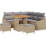  Set od 8 komada garbonskih sofea s jastučićima bež poli ratana akacije 2-sjedna garbonska sofa s jastučićima bež poli ratana s | shoptok.hr