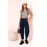 Kesi Włoski Trousers with pockets Summer Punto navy blue | Shoptok.si
