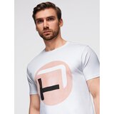 Ombre Men's cotton t-shirt with contrasting two-tone print - black Cene