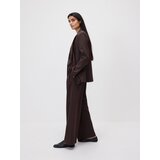 Reserved Široke hlače s naborima - tamnosmeđe | shoptok.hr