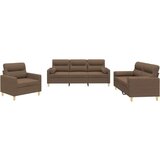  3-dijelni set sofa s jastucima smeđi od tkanine | shoptok.hr