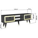 Hanah home Hanah Kućni TV komoda Lidya, 150x45,6x30 cm, antracit-zlatna boja | Eponuda.ba