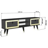 Hanah home tv polica lidya anthracite gold Cene
