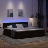  LED krevet za pohranu s madracem Crna 200 x 200 cm Baršun | Eponuda.com