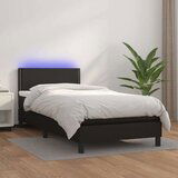  Box spring postelja z vzmetnico LED črna 80x200 cm umetno usnje, (20724741) Cene
