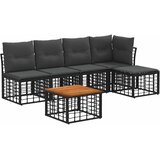  Set vanjskih sofa 6 pcs Crna i tamno siva Poliester | Eponuda.com