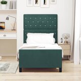  Krevet s opruga kutije Tamnozelena 90 x 200 cm Baršun | shoptok.hr