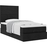  Otomanski okvir kreveta s madraca crni 90x190cm od tkanine | shoptok.hr