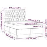  Box spring postelja z vzmetnico LED temno siva 140x200 cm blago, (20727034) | Shoptok.si