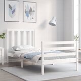 Maison Chic Posteljni okvir - Enojna postelja - Postelja za odrasle brez vzmetnice bel 90x200 cm trdna borovina-J6993, (21764728) | Shoptok.si