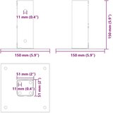  Postolja za stupove kvadratna 12 kom 51x51 mm pocinčani čelik | shoptok.hr