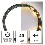  LED božična nano veriga zelena, 4 m, zunanja in notranja, topla bela, časovnik | Shoptok.si