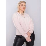 Fashion Hunters Light pink plain plus size sweatshirt Cene