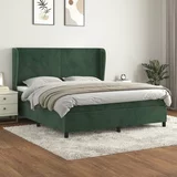  Krevet s oprugama i madracem tamnozeleni 180x200 cm baršunasti