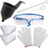 Rosfix SET DODATNA OPREMA ZA BRIZGALNO PIŠTOLO – MERILNA POSODA, ŠČETKA, IGLA, LIJAKA, ROKAVICE, OČALA, (5000073674) | Shoptok.si