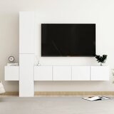 The Living Store Komplet TV omaric 5-delni bela iverna plošča - TV Omarica, (21429875) | Shoptok.si