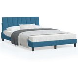  Okvir za krevet s uzglavljem plavi 120 x 200 cm baršunasti | shoptok.hr
