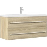 vidaXL Omarica za umivalnik sonoma hrast 100x38,5x48 cm iverna plošča Cene