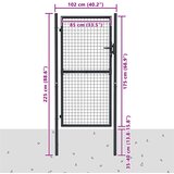  Vrtna vrata od mrežastog čelika 100x175 cm, siva | shoptok.hr