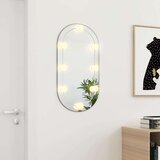  Ogledalo s LED svjetlima 80 x 40 cm stakleno ovalno | shoptok.hr