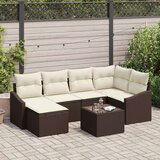  Set od 6 dijelova vrtnih sofa s jastučićima sivo poli ratan | shoptok.hr