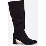 Boto Women's Heeled Boots With Gold Element Black Nivarae | shoptok.hr