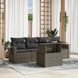 The Living Store Vrtna sedežna garnitura 5-delna z blazinami siv poli ratan - Vrtna Sedežna Garniture, (21458772) | Shoptok.si