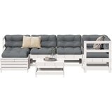  7-dijelni set vrtnih sofa bijeli od masivne borovine | shoptok.hr